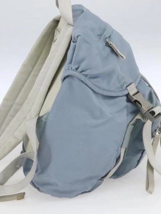 PRADA Backpack Nylon Light Blue Silver Auth 165621 main image 4